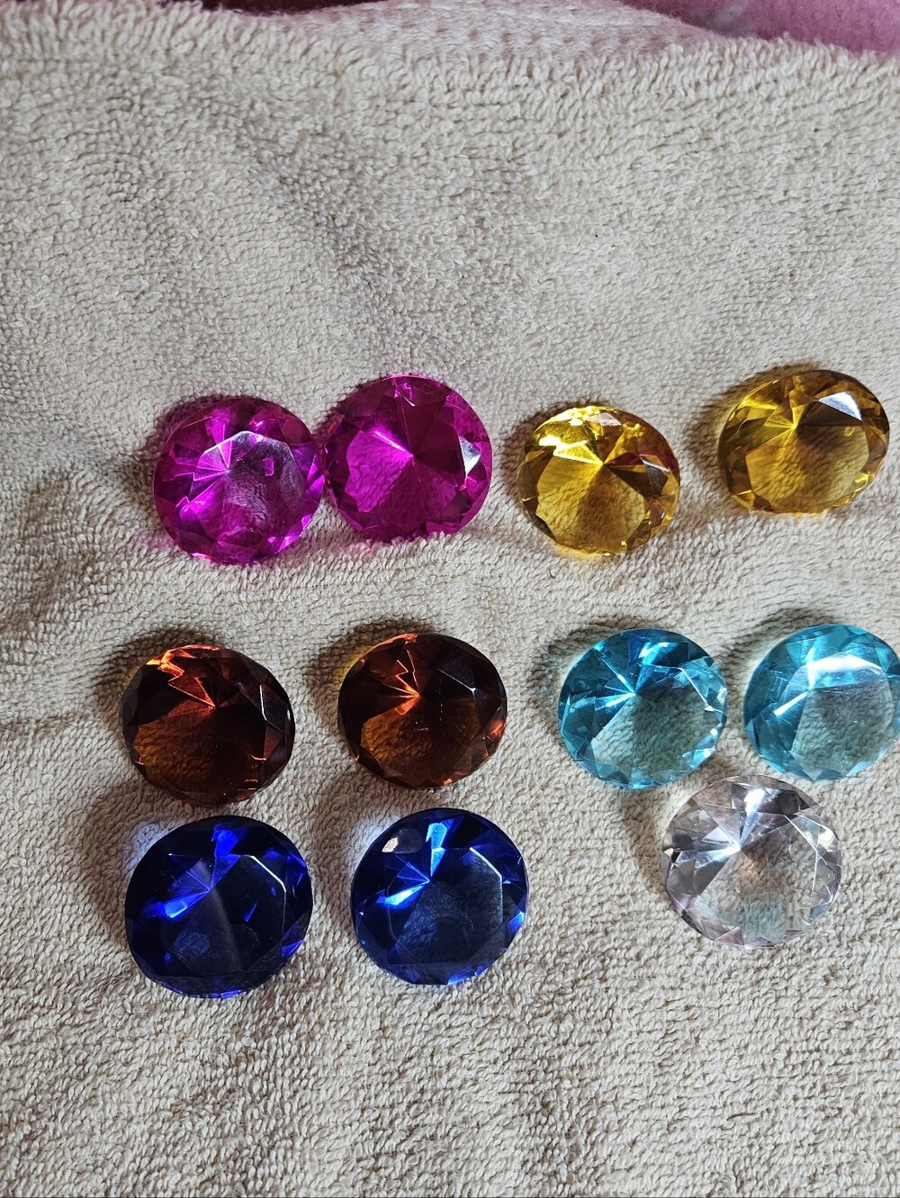 Multicolor Round Crystal Paper Weights - Set of 11